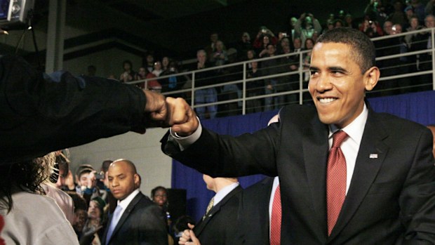 US President Barack Obama delivers a fist bump. (AAP)