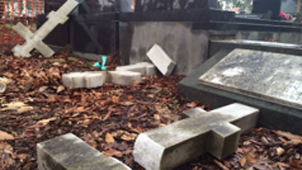 The cemetery is in Sydney's west and is on crown land. The AFUO has called on the state government to support the families of those whose graves were desecrated. (Picture: Mimi Becker, 9NEWS)