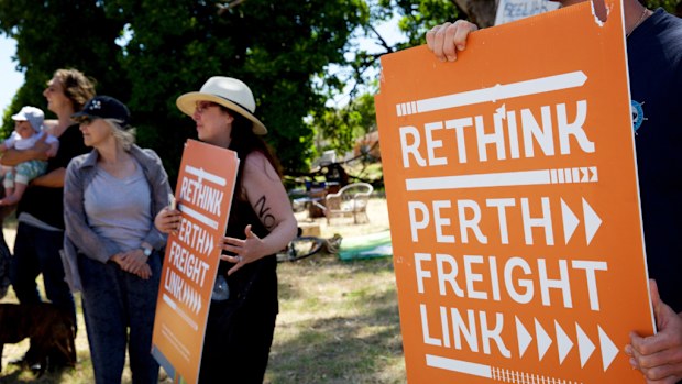 The proposed Perth Freight Link has faced some community opposition. (AAP file image)