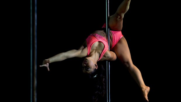 A performer competing in the Miss Pole Dance South America last year. (AAP)