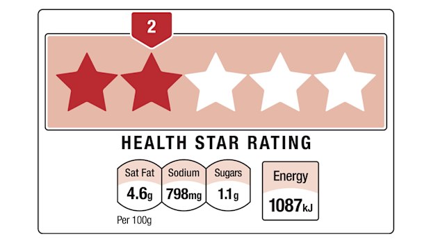 An example of the Australian government's star rating system based on nutritional value. (AAP)