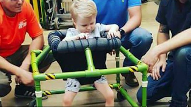 Silus in his walker.  (Jessica Johnson/Love What Matters)