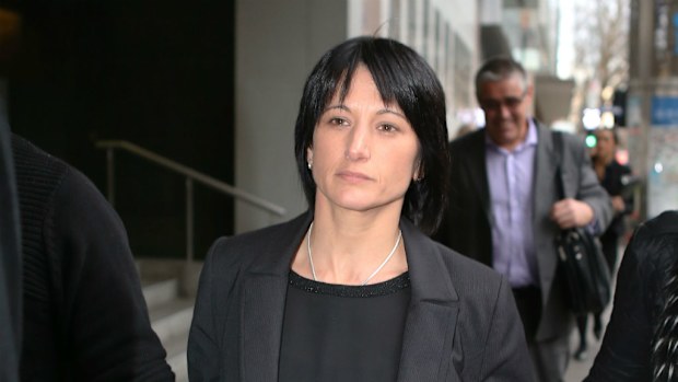 CBUS employee Lisa Zanatta leaves the Royal Commission into Union corruption. (AAP)
