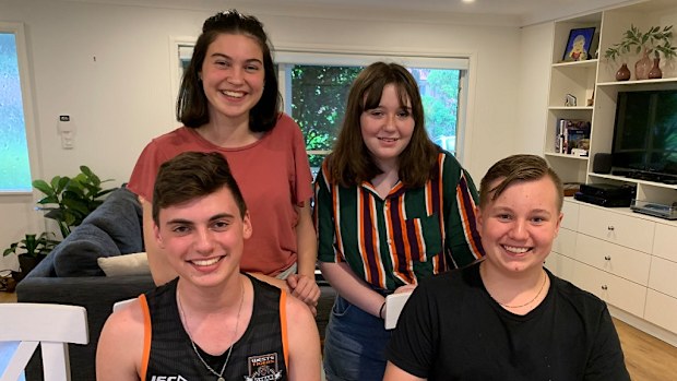 Nick (front left), Cody (front right), Rebecca (back left) and Niahmh.
