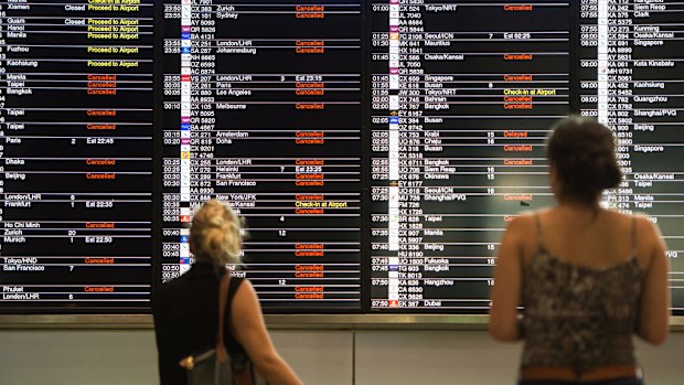 Passengers stranded at Hong Kong's airport. (AFP)