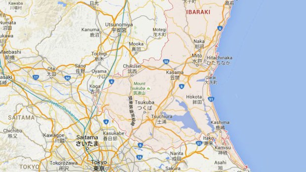 The earthquake hit Ibaraki, northeast of the capital, at 1.24pm.(Google Maps)