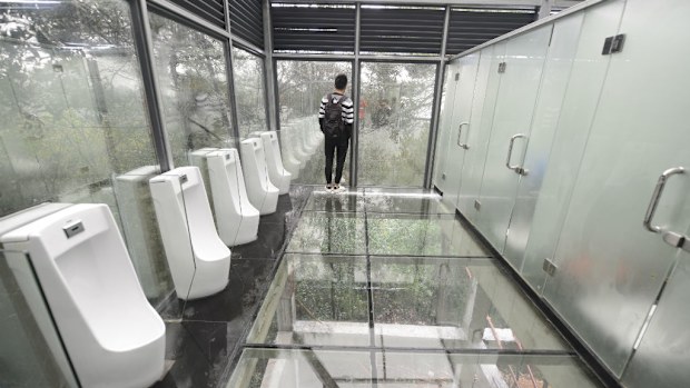 See through loos... with a view. (AAP)
