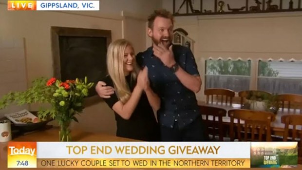 Couple left shocked after winning wedding on Today
