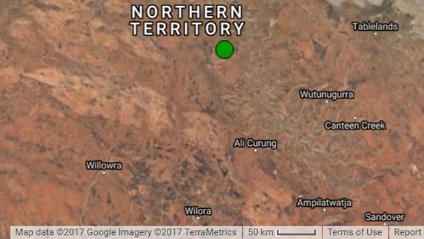 The earthquake was recorded at Tennant Creek. (Geoscience Australia)
