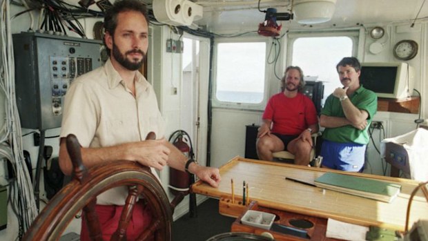 Thomas Thompson on board the Arctic Explorer in 1991 (AP).
