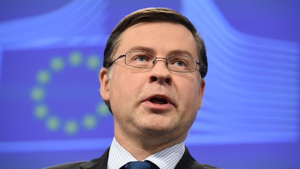 Vice-President of Euro and Social Dialogue Valdis Dombrovskis. (AFP)