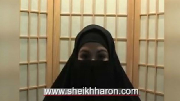 Monis' wife Amirah Droudis in a video she posted to YouTube. (Supplied)