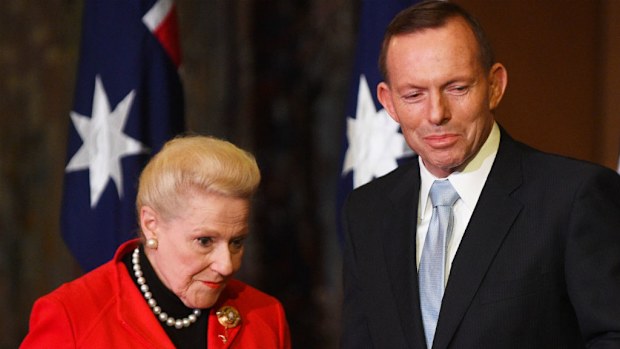 Speaker Bronwyn Bishop with Prime Minister Tony Abbott. (AAP)
