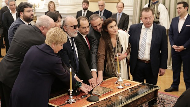 New Greek Ministers take oaths in Athens, Greece on November 5, 2016. (AFP)