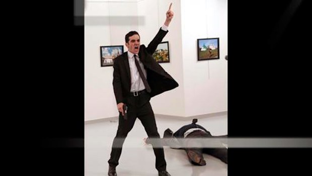 Associated Press photographer Burhan Ozbilici won the 2017 World Press Photo competition for this photo of the fatal shooting of Russian Ambassador Andrei Karlov. (AP)