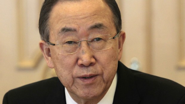 UN Secretary-General Ban Ki-moon. (AP Photo/Sergei Chuzavkov)