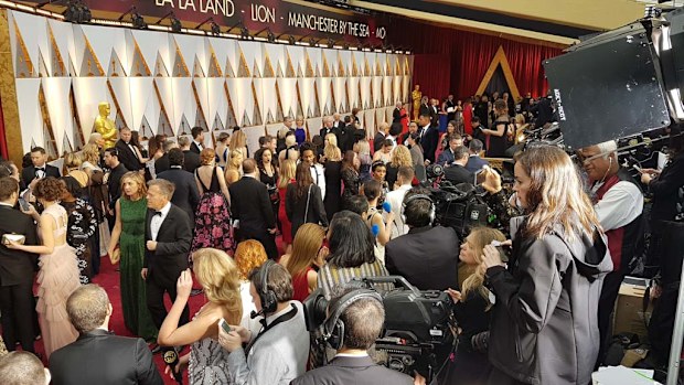 Bedlam on the Red Carpet. (9NEWS/Ehsan Knopf)