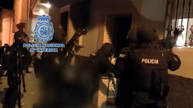 Spanish police have arrested four suspected extremists. (9NEWS)