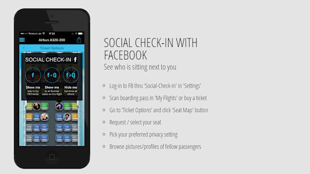 Quicket allows you to get a quick idea of who you are sitting next to before you make your decision. (Quicket)