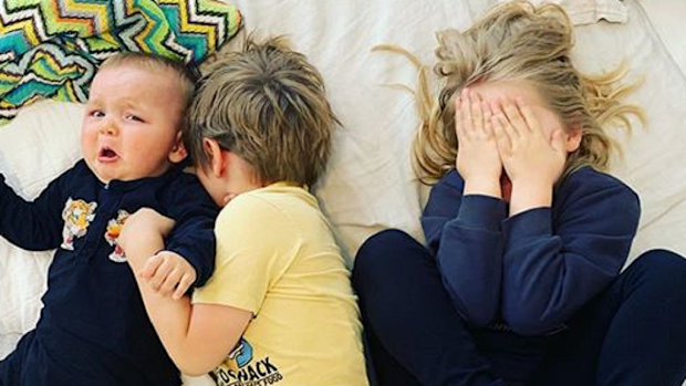 Tim Blackwell's children (from left) Artie, Alfie and Bo.