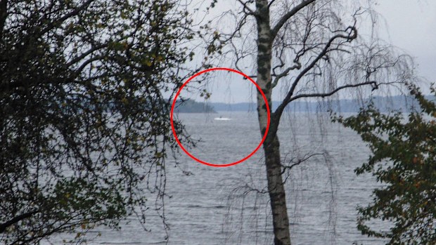An image released by Swedish authorities of the unidentified vessel.