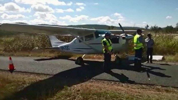 Four people were lucky to escape after a plane made an emergency landing. (9NEWS)