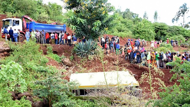 At least 29 schoolchildren have died after their bus plunged into a gorge. (AFP)