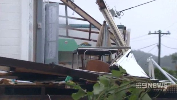 Cyclone Marcia ripped walls from homes at Yeppoon and tossed them to the opposite side of the road. (9NEWS)