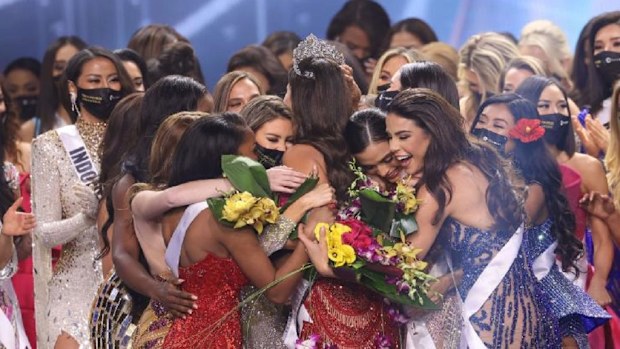 Miss Mexico Andrea Meza is crowned Miss Universe onstage at the Seminole Hard Rock Hotel and Casino on May 16 in Hollywood, Florida.