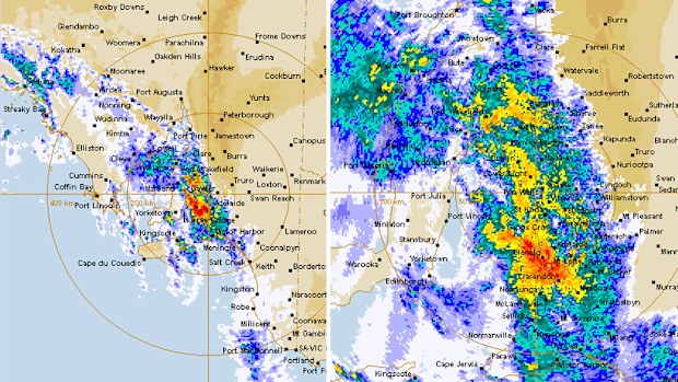 The cold front moving over South Australia. (Bureau of Meteorology)