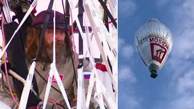 Fedor Konyukhov, and his hot air balloon. (9NEWS)