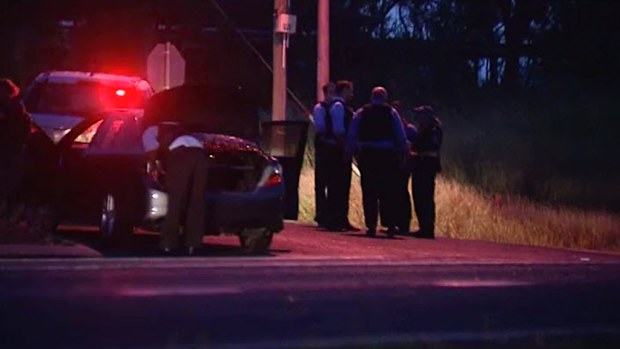 Police at the scene.