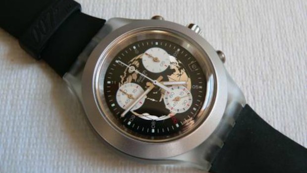 A James Bond 40th anniversary edition Swatch watch will go under the hammer as part of a unique collection. (Supplied)