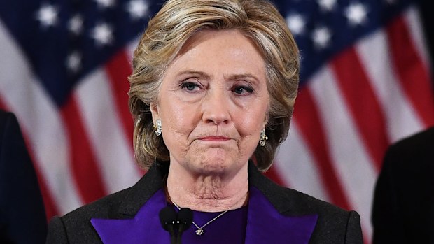 US Democratic presidential candidate Hillary Clinton makes a concession speech after being defeated by Republican president-elect Donald Trump in New York on November 9, 2016. (AFP)
