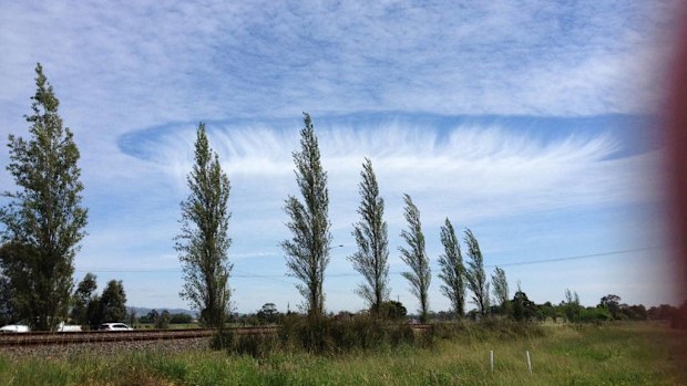 A bizarre cloud was spotted in Victoria's east today. (Supplied)