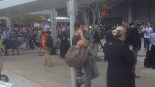 Brisbane Airport was evacuated after the fire. (9NEWS)