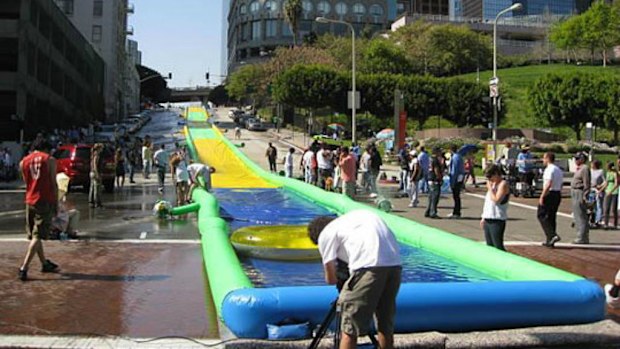 'Slidestreet' will see a 315m waterslide set up in Perth's CBD. (Themetapicture.com)