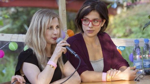 Nadya Tolokonnikova and Masha Alyokhina of the punk band Pussy Riot. (Getty)