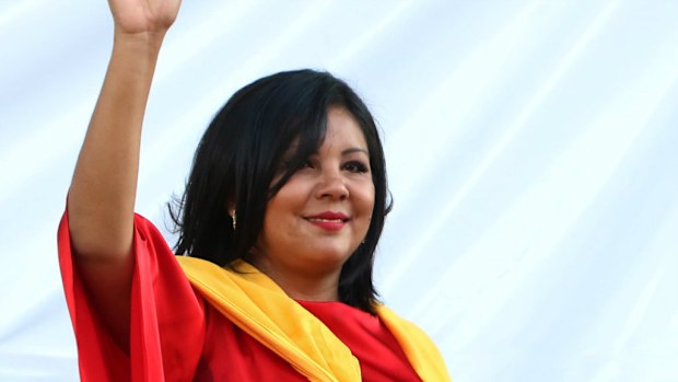 Gisela Mota at her swearing in ceremony on New Year's Day. She was shot dead a day later. (AAP)