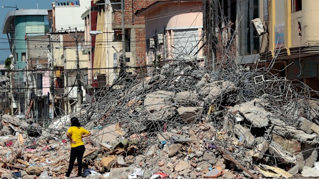 A 6.1 earthquake has struck the coast of Ecuador as the disaster toll continues to rise. (AFP)