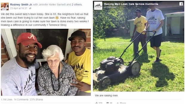 The image shared by Rodney Smith Jr. (left) and the organisation in action (right). (Facebook)