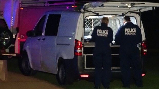 Police set up a crime scene at the Piara Waters home. (Twitter / @cunninghamscott)