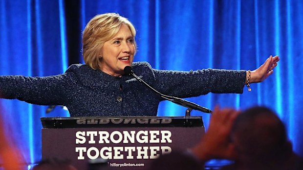 Democratic presidential nominee former Secretary of State Hillary Clinton speaks during he LGBT for Hillary Gala at Cipriani Club on September 9, 2016 in New York City. (AFP)