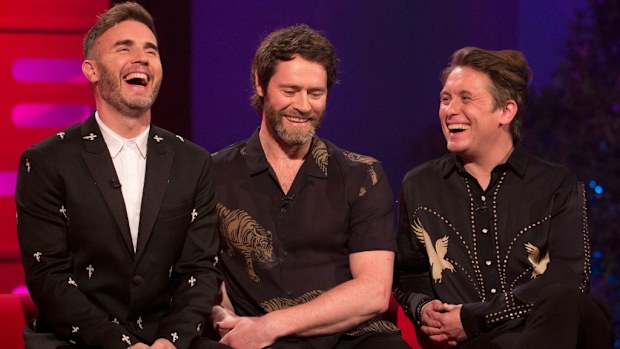 Take That's Gary Barlow, Howard Donald and Mark Owen. (AAP)