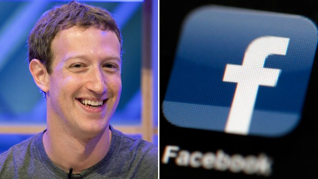 Mark Zuckerberg (left), and the Facebook logo (right). (AAP)
