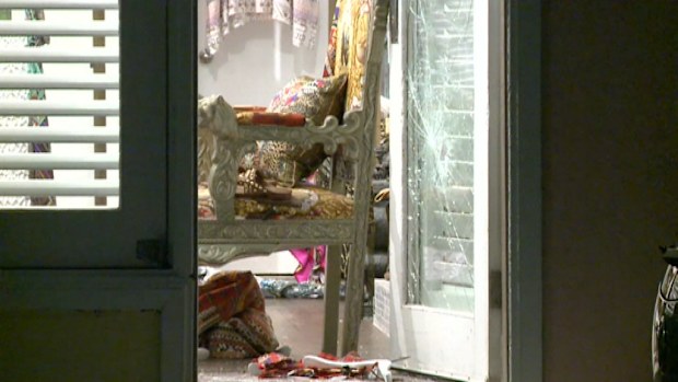 A window was smashed in the attack. (9NEWS)