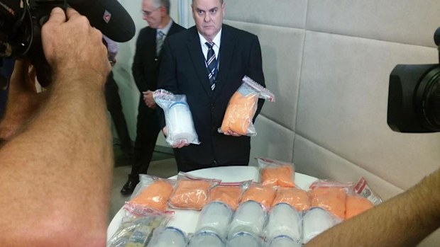 Police with the haul. (Supplied)
