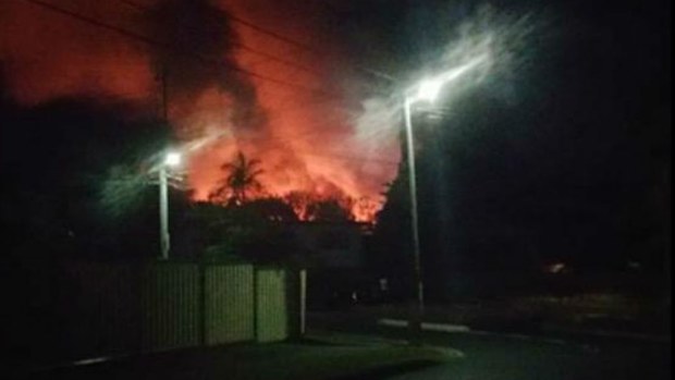 The house was completely destroyed in the blaze. (Alex Bernhardt/9NEWS)
