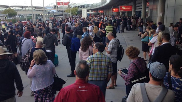 Hundreds of people were evacuated from Brisbane Airport. (Twitter: @mccuzzle)