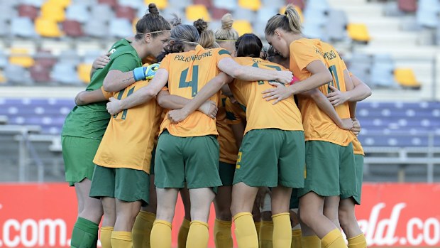 The Matildas were the subject of sexist abuse from soldiers at a recent friendly match. (Getty)